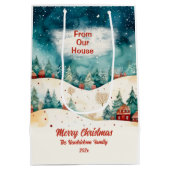 私たちの家からヴィンテージクリスマス ミディアムペーパーバッグ (裏面)