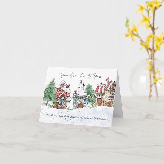 私たちの家から君の家へのクリスマス カード (黄色い花)