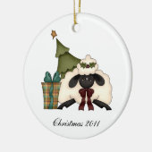 私たちの家から貴方の家までのかわいい羊のクリスマスツリー セラミックオーナメント (左)