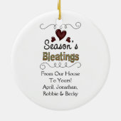 私たちの家から貴方の家までのかわいい羊のクリスマスツリー セラミックオーナメント (裏面)