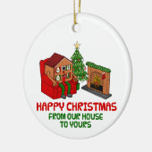私たちの家から貴方の家まで幸せなクリスマス セラミックオーナメント (左)