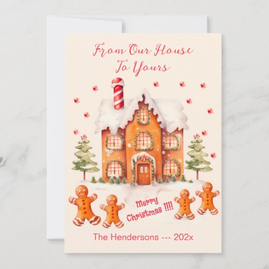 私たちの家のクリスマスカードからジンジャーブレッド シーズンカード (正面)