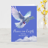 私たちの家族からクリスマスピースドーブオリーブブランチ カード (黄色い花)