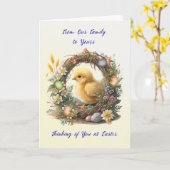 私たちの家族からグレープヴィンのイースターシックまで カード (黄色い花)