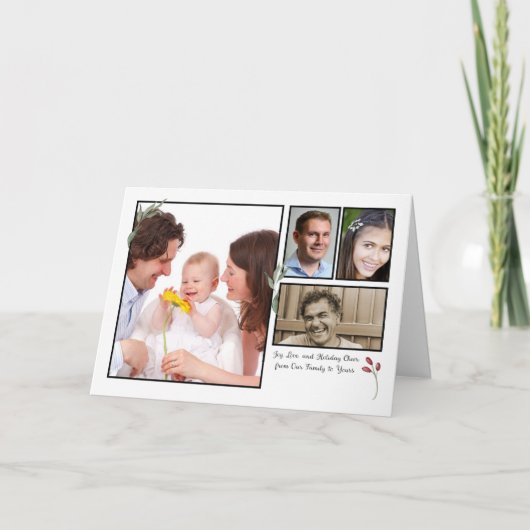 私たちの家族があなたのものへ4写真クリスマス カード (正面)