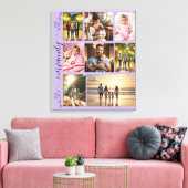 私たちの家族の写真コラージュかわいいドードルハート キャンバスプリント (インサイチュ (リビング))