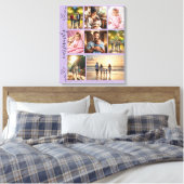 私たちの家族の写真コラージュかわいいドードルハート キャンバスプリント (インサイチュ (寝室))