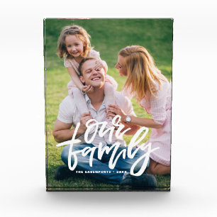 私たちの家族の手書きスクリプトのカスタマイズ可能な写真 フォトブロック