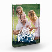 私たちの家族の手書きスクリプトのカスタマイズ可能な写真 フォトブロック (左)