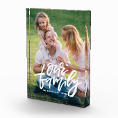 私たちの家族の手書きスクリプトのカスタマイズ可能な写真 フォトブロック (右)