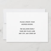 私たちの家族はハウスカスタムの写真ブラックを移動した 案内状 (裏面)