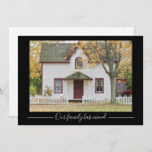 私たちの家族はハウスカスタムの写真ブラックを移動した 案内状 (正面/裏面)