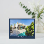 私たちの家族は移カスタム動したPhoto Navy Blue ポストカード (スタンド正面)