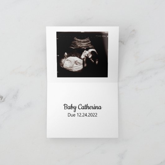 私たちの家族は2つの小さな足Ultrashoundsによって成長 カード (内部)