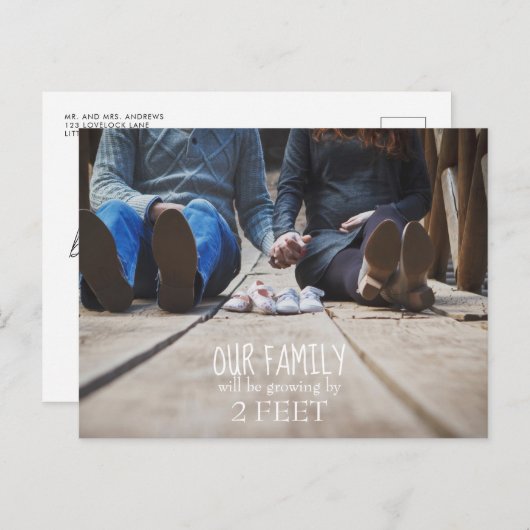 私たちの家族は2枚のはがきで足が増える ポストカード (正面/裏面)