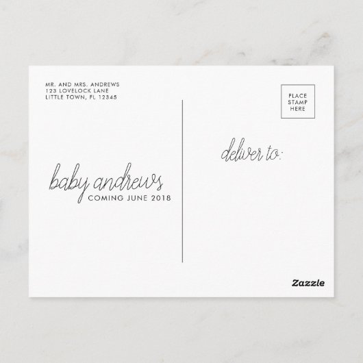 私たちの家族は2枚のはがきで足が増える ポストカード (裏面)