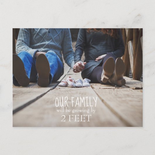 私たちの家族は2枚のはがきで足が増える ポストカード (正面)