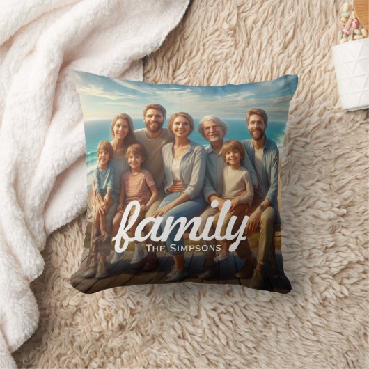 私たちの家族ユニークの写真の瞬間のキープサケ クッション (ブランケット)
