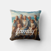 私たちの家族ユニークの写真の瞬間のキープサケ クッション (正面)