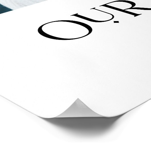 私たちの家族 |白黒のモダン文字と写真 ポスター (角)