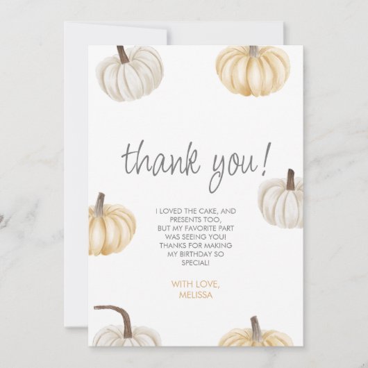 私たちの小さなかぼちゃかわいいボホサンキューカード 招待状 (正面)