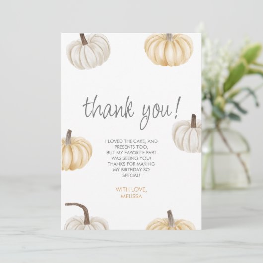 私たちの小さなかぼちゃかわいいボホサンキューカード 招待状 (スタンド正面)