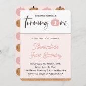 私たちの小さなかぼちゃが1歳の誕生日を迎える 招待状 (正面/裏面)