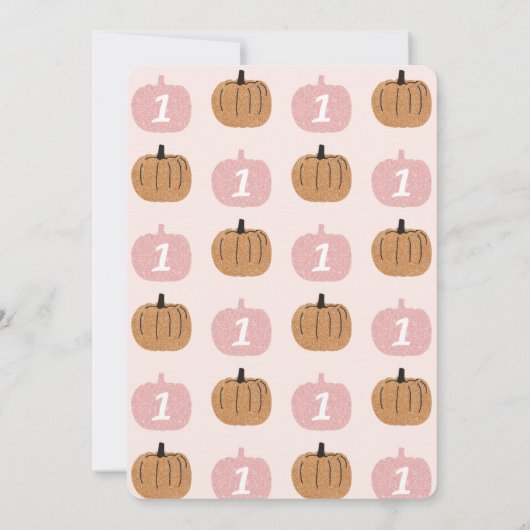 私たちの小さなかぼちゃが1歳の誕生日を迎える 招待状 (裏面)