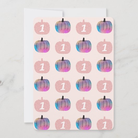 私たちの小さなかぼちゃが1歳の誕生日を迎える 招待状 (裏面)