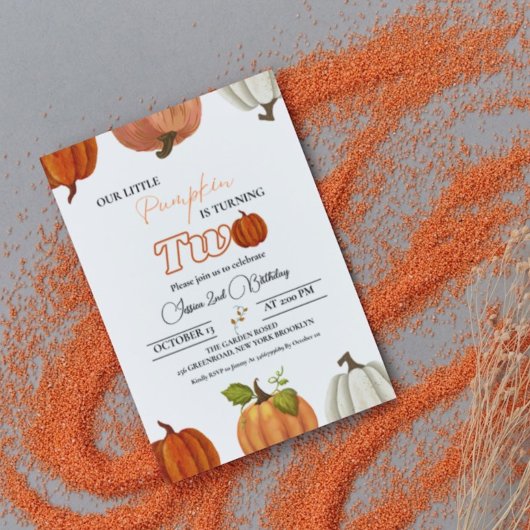 私たちの小さなかぼちゃが2歳に！ 2歳の誕生日 招待状