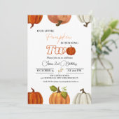 私たちの小さなかぼちゃが2歳に！ 2歳の誕生日 招待状 (スタンド正面)