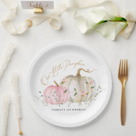 私たちの小さなかぼちゃの女の子1st誕生日 ペーパープレート