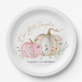 私たちの小さなかぼちゃの女の子1st誕生日 ペーパープレート (正面)