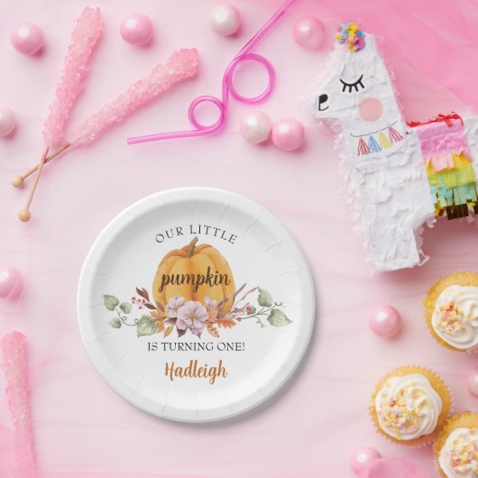 私たちの小さなかぼちゃの最初の誕生日パーティー ペーパープレート (パーティー)