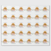 私たちの小さなかぼちゃの最初の誕生日パーティー ラッピングペーパー (フラット)