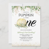 私たちの小さなかぼちゃの最初の誕生日パーティー 招待状 (正面)