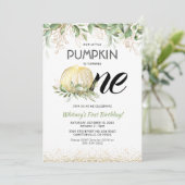 私たちの小さなかぼちゃの最初の誕生日パーティー 招待状 (スタンド正面)