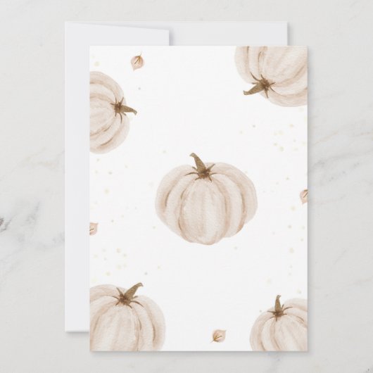 私たちの小さなかぼちゃの秋ベビーシャワー 招待状 (裏面)