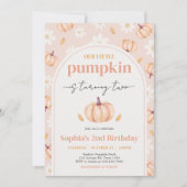 私たちの小さなかぼちゃの誕生日パーティー 招待状 (正面)
