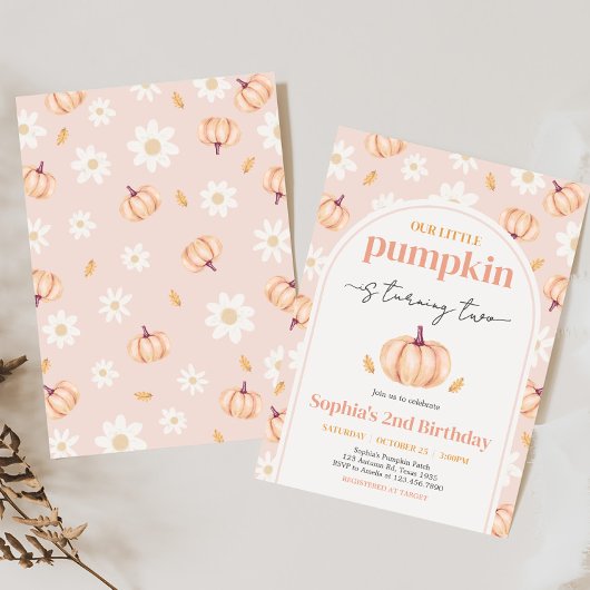 私たちの小さなかぼちゃの誕生日パーティー 招待状