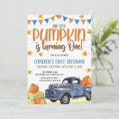 私たちの小さなかぼちゃの誕生日招待状 招待状 (スタンド正面)