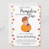 私たちの小さなかぼちゃの誕生日招待状 招待状 (正面)