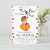 私たちの小さなかぼちゃの誕生日招待状 招待状 (スタンド正面)