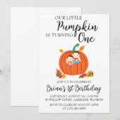 私たちの小さなかぼちゃの誕生日招待状 招待状 (正面/裏面)