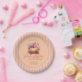 私たちの小さなかぼちゃは赤ちゃんシャワーの途中にある ペーパープレート (パーティー)