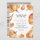 私たちの小さなかぼちゃは赤ちゃんシャワーの途中にある 招待状 (正面/裏面)