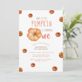 私たちの小さなかぼちゃは1歳になる招待状 招待状 (スタンド正面)