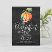 私たちの小さなかぼちゃは1歳になる - 誕生日招待状 招待状 (スタンド正面)