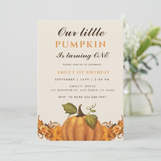 私たちの小さなかぼちゃは1歳の誕生日を迎える 招待状 (スタンド正面)