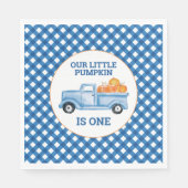 私たちの小さなかぼちゃ青いトラックの最初の誕生日 スタンダードランチョンナプキン (正面)